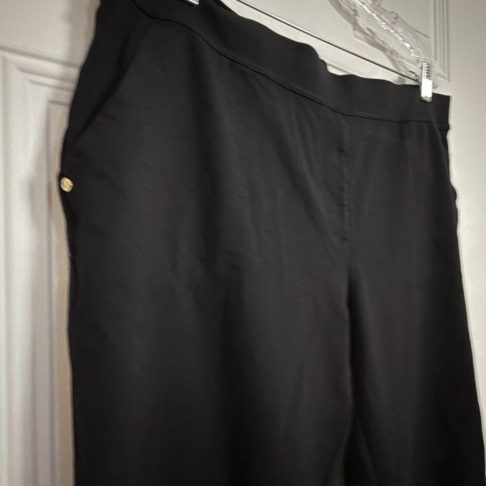 Liz Claiborne Women's Black Knit Pants XXL Pull-On Stretch Straight Leg - Picture 5 of 8